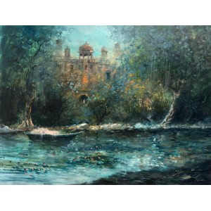 A. Q. Arif, 22 x 28 Inch, Oil on Canvas, Citysscape Painting, AC-AQ-339